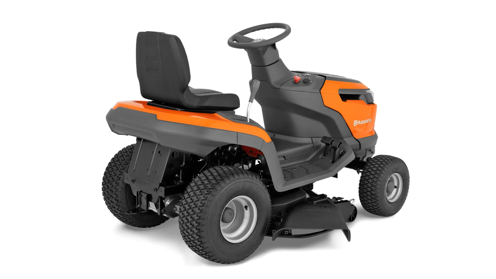 Husqvarna TS 100i vu de trois quarts, poste de conduite