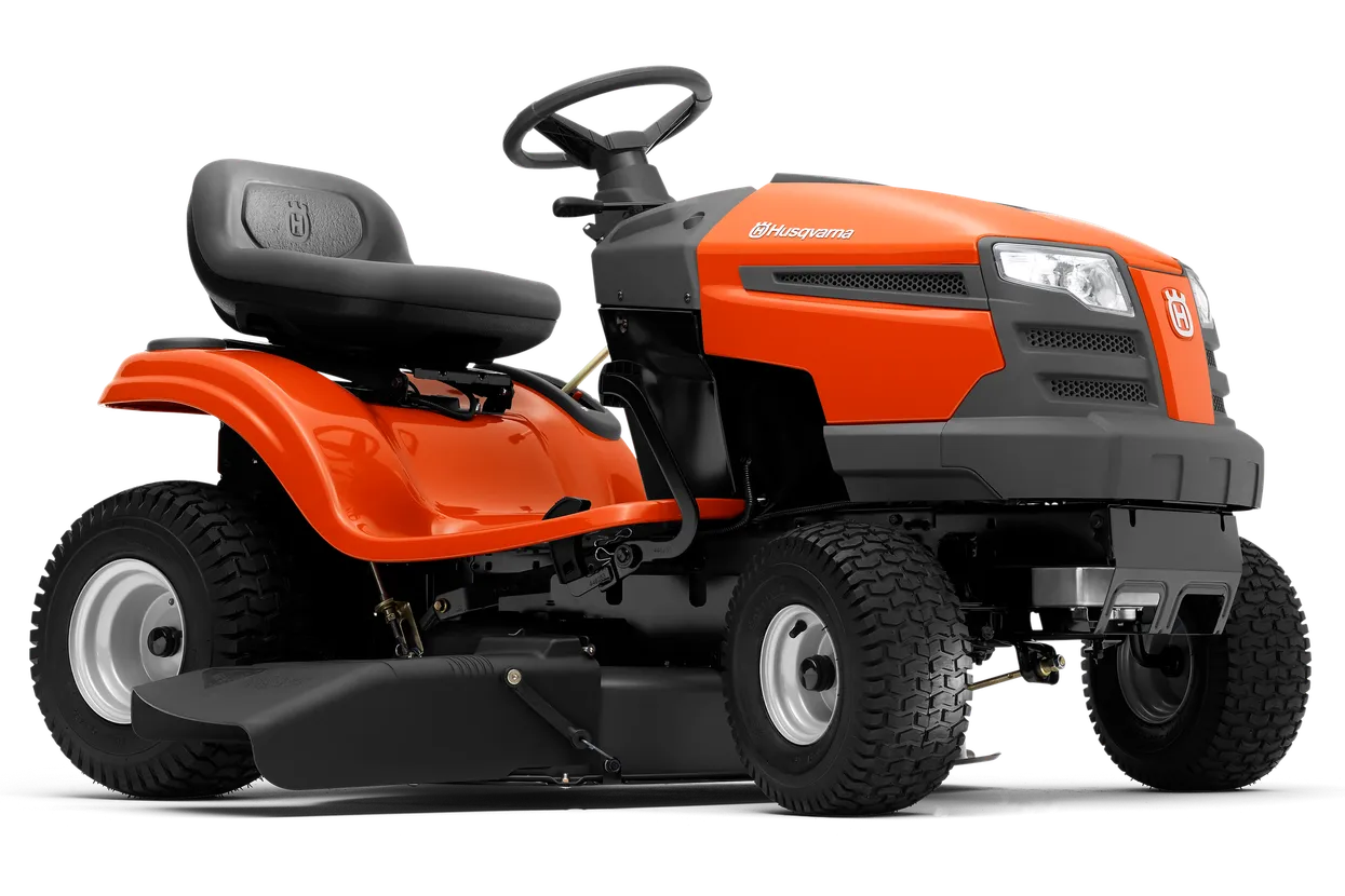 Husqvarna TS 138 vu de profil, carter de coupe de 97 cm