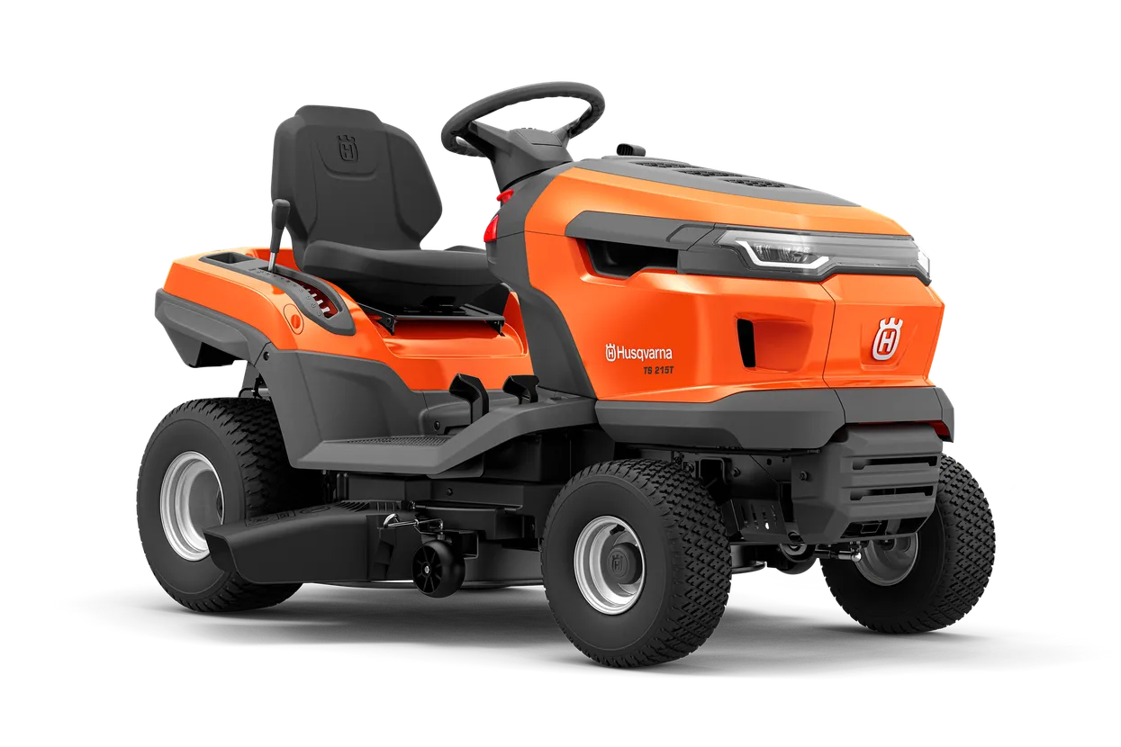Husqvarna TS 215T vu de profil, carter de coupe de 95 cm