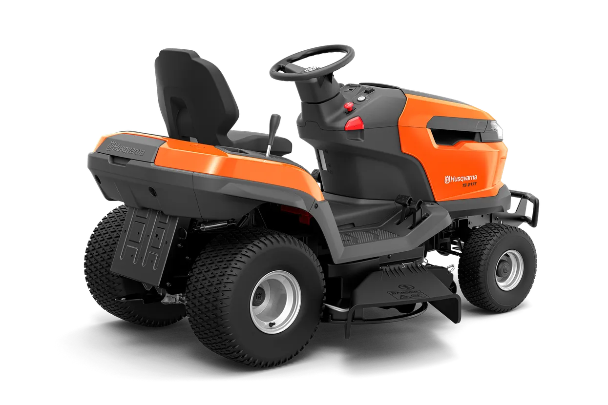 Vue arrière du Husqvarna TS 217T et de son siège confort