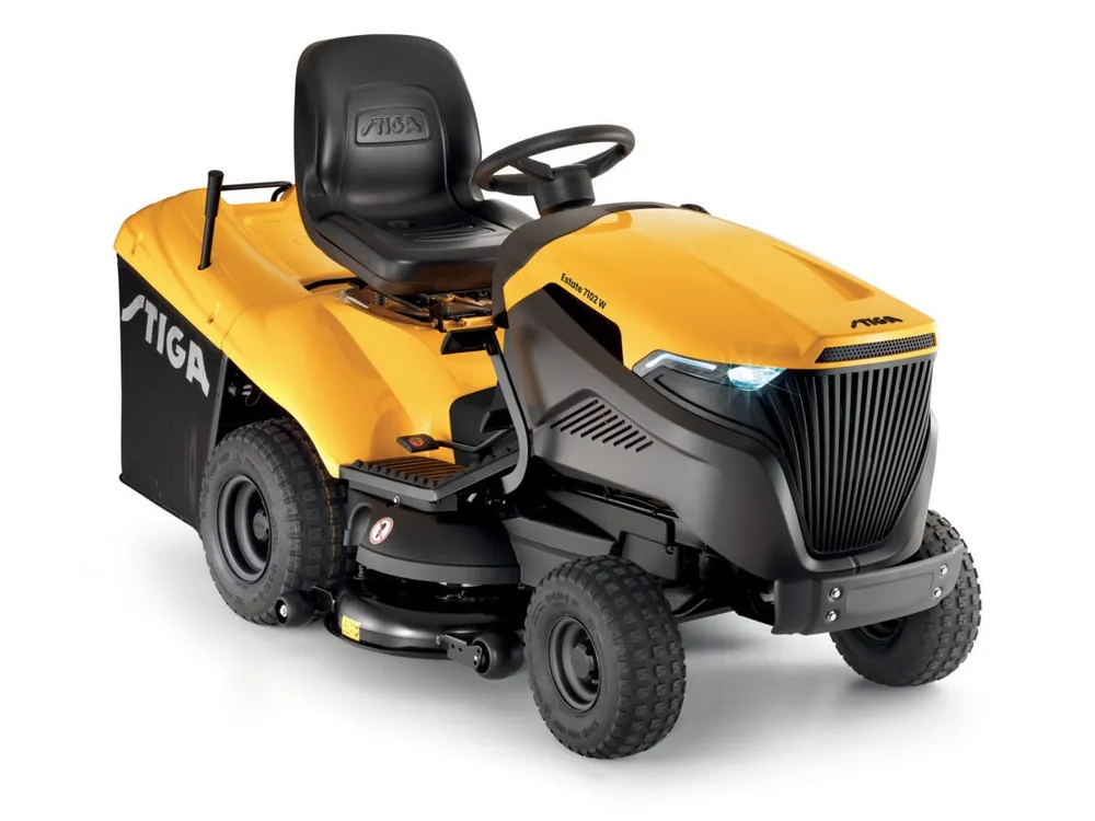 Stiga Estate 7102 W, tracteur tondeuse bicylindre avec bac de 300 litres