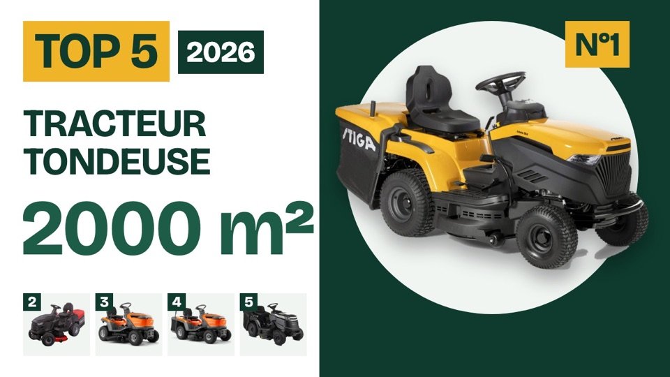 Meilleur tracteur tondeuse pour 2000 m² : top 5 2026 !